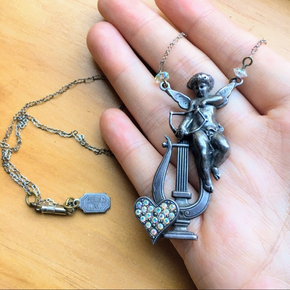 Vintage Pididdly Links Cupid Art Nouveau necklace - Picture 6 of 13
